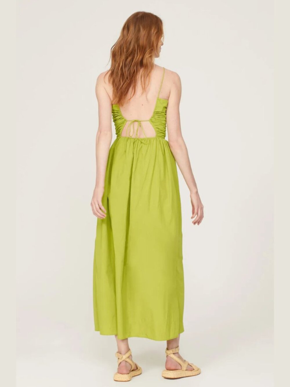 Rails Silvia Midi Dress Banana Leaf NWT Small Cutout Resort Vacation - Picture 11 of 11